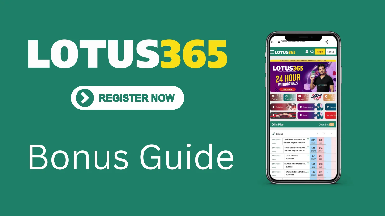 Lotus365 Bonus - Welcome Offer and Cashback