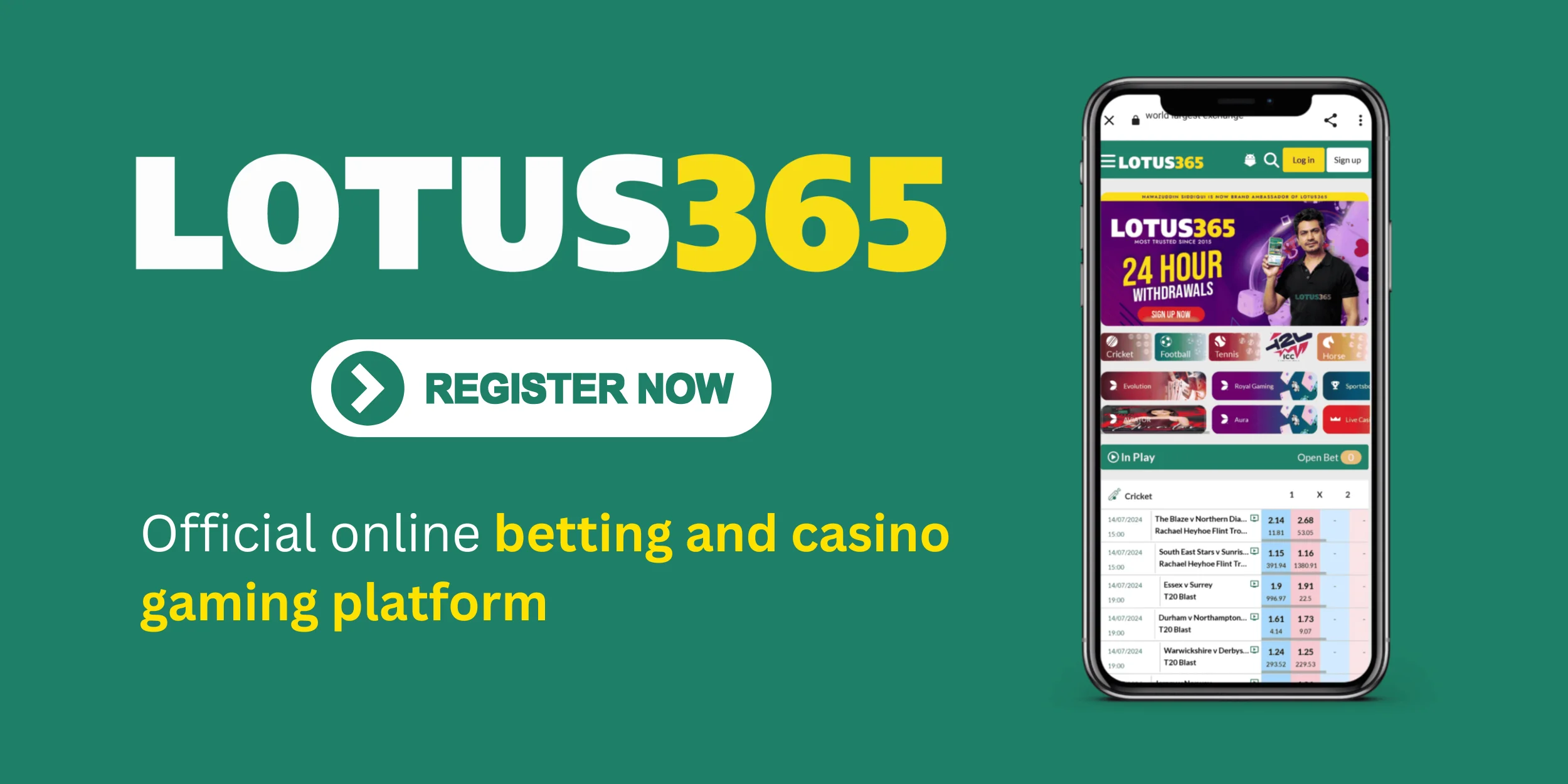 Lotus365 official online betting and casino gaming platform